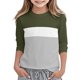 thumbnail image 4 of Blusas y camisas de manga corta con cuello redondo para verano y primavera, moda para niños pequeños, blusa lisa con cuello redondo y manga 3/4 para mujer, blusa de poliéster para niños, 4 of 5