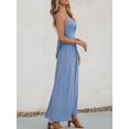 thumbnail image 4 of Vestido largo CUPSHE vestido de verano trenzado sin mangas con cuello en V azul, 4 of 7