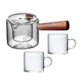 thumbnail image 2 of Tetera de vidrio de alto borosilicato, tetera transparente con mango y tapas, tetera para viajes, restaurante y Camping , Olla con 2 tazas, 2 of 8