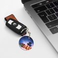 thumbnail image 6 of Naloa Lantern On Snow With Christmas Print Round Keychain Keychain Key Ring, Key Tag, Key Chain Bulk for Gift Accessories (Round), 6 of 7