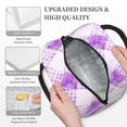 thumbnail image 6 of YFYANG Portable Waterproof Insulated Lunch Bag, Purple Watercolor Plaid Texture Reusable Cooler Bag / Picnic Bag for Adults Teens, 6 of 9