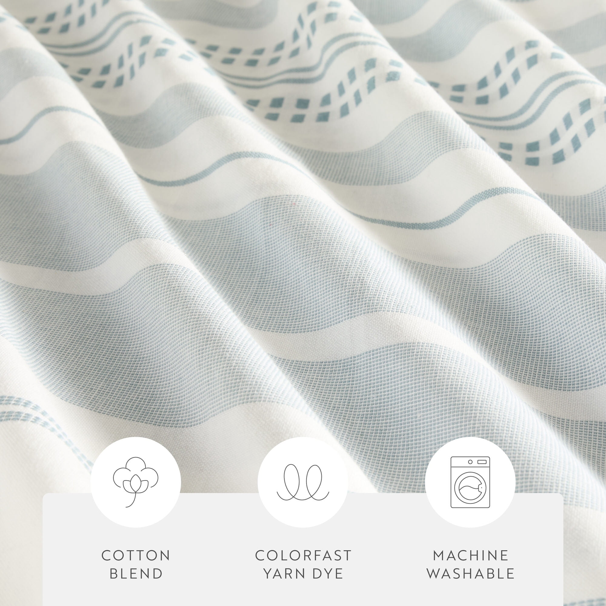 Cotton Blend Placement Stripe Shower Curtain