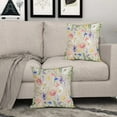 thumbnail image 3 of Colorful Watercolor Floral Pillow Covers 16x16 Set of 2 Spring Flower Print Throw Pillows Linen Pillowcase Square Cushion Case Decor for Home Sofa Couch Bed 16x16 inch (22_1225004), 3 of 6