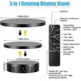 thumbnail image 2 of 3 in1 Motorized Rotating Display Stand with Remote Control and 15/18/22cm Replacement Cover, Electronic Turntable Stand for Photography Products, 2 of 5