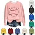 thumbnail image 5 of zaveiop Baseball Sweatshirt for Womens 2025 Long Sleeve Comfy Baseball Shirts Softball Crewneck Graphic Pullover Top (Z-Pink, XL), 5 of 8
