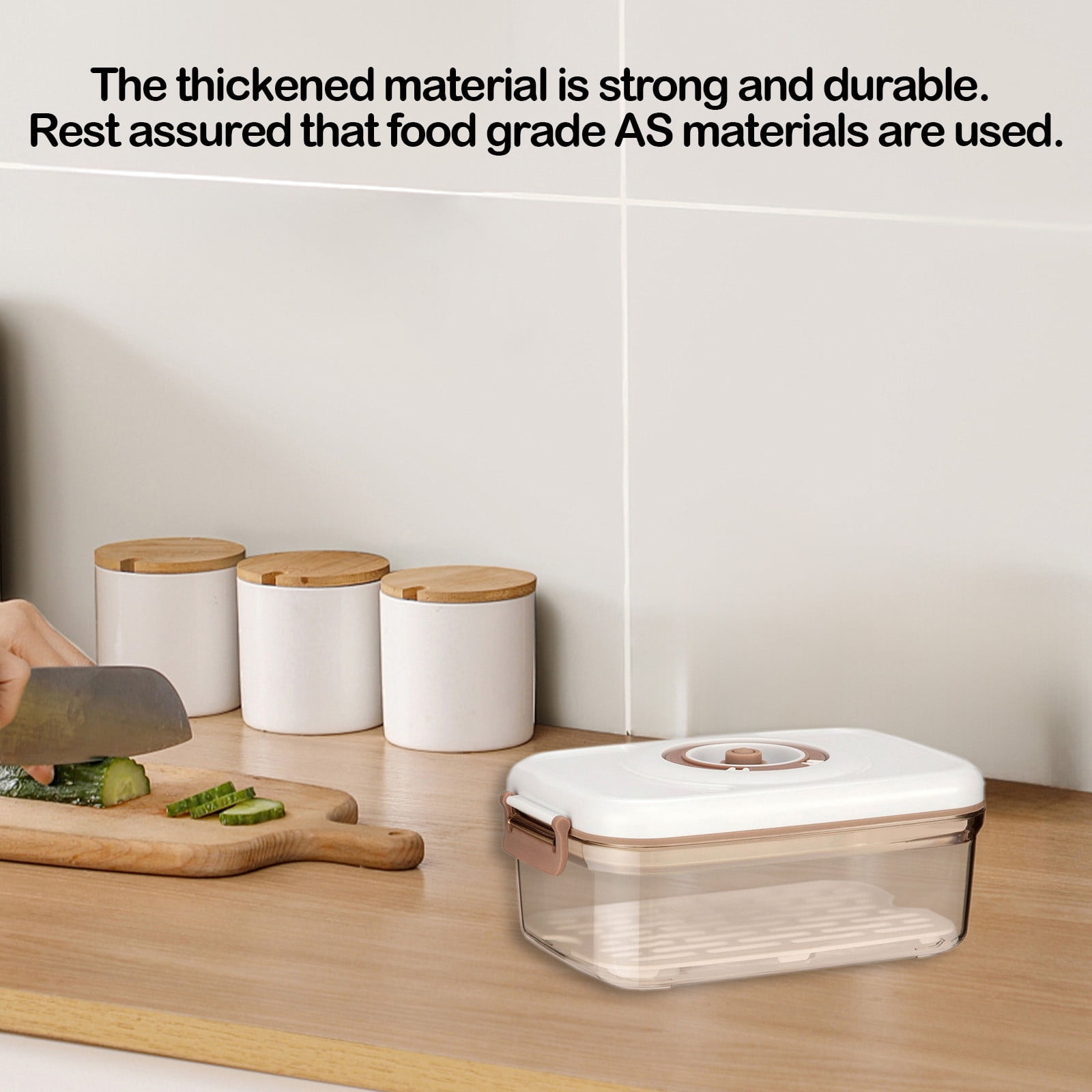 JilgTeok 2 Packs 7L Vacuum Storage Container with Pump, Airtight Food Saver Box for Refrigerator, Clear Plastic Kitchen Organizer for Fruits Vegetables Dry Food