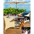 thumbnail image 5 of Fsddascl Black Christmas Outdoor Tablecloth - 52x70 Inch Rectangle Dining Table Cover, Snowman Snowflake Xmas Tree Waterproof Outdoor Table Cloth with Umbrella Hole & Zipper for Picnic/Patio/Party, 5 of 7
