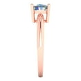 thumbnail image 3 of Clara Pucci 14K Rose Gold 1.5ct BlueMoissanite Solitaire Ring for Women, 3 of 7