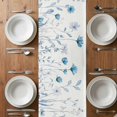 thumbnail image 4 of Table Runner 70 Inches Long for Kitchen Dining, Blue Spring Floral Dresser Scarf Farmhouse, Dining Table Decorations for Wedding/Parties, Summer Flowers Botanical Elegant 13 x 70 In, 4 of 8