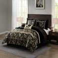 thumbnail image 5 of Nanshing Mollybee 7 Piece Luxury Floral Comforter Set, Black, Full, 5 of 5