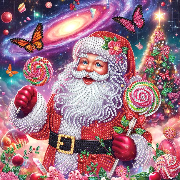 5D DIY Taladro Parcial Con Forma Especial Navidad Papá Noel Kit30x30cm