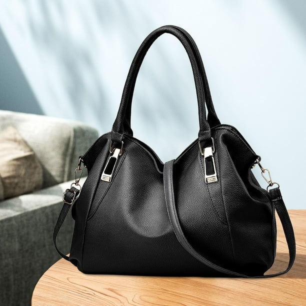 Bolso de mano para mujer perfecl de cuero PU Negro