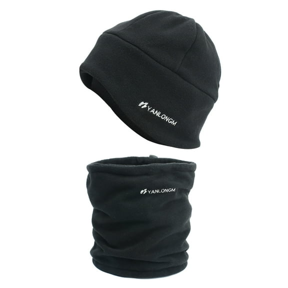 Prolriy Beanies Hats Men and Women Winter Knit Warm Hats Scarf Dual Purposehat Ear Screen Hat Winter Hats for Women Black