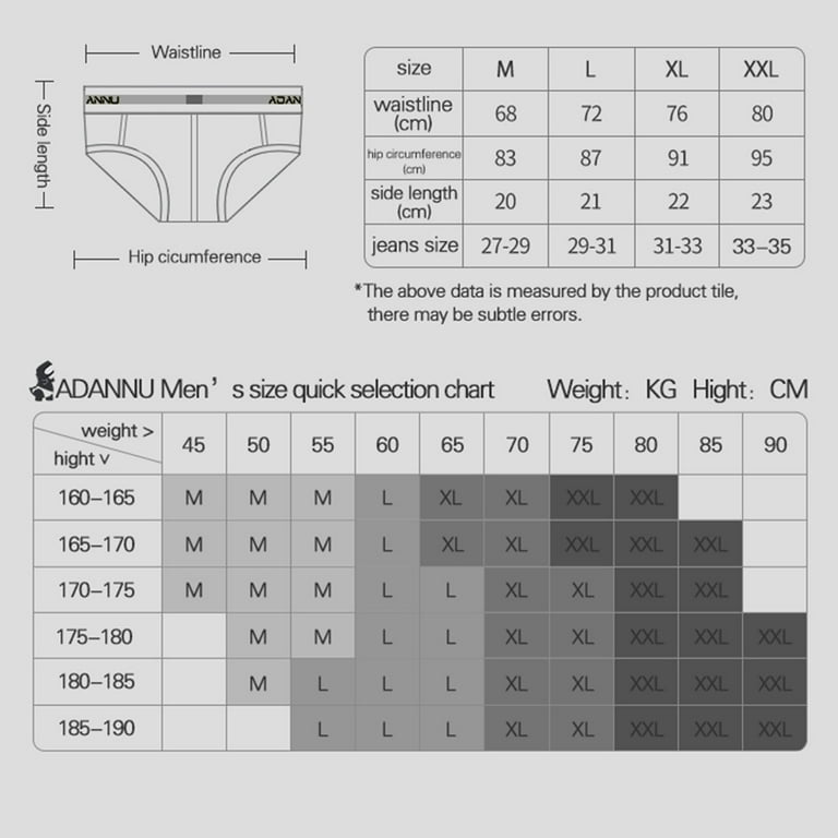 GWAABD Mens Big and Tall Underwear Men's Panties Draw Frame Cotton