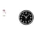 thumbnail image 1 of Reloj de pared con escultura de estatua de flamenco de resina, silencioso, sin , moderno, acrílico en relieve, ideal para el hogar, la oficina o, 1 of 8