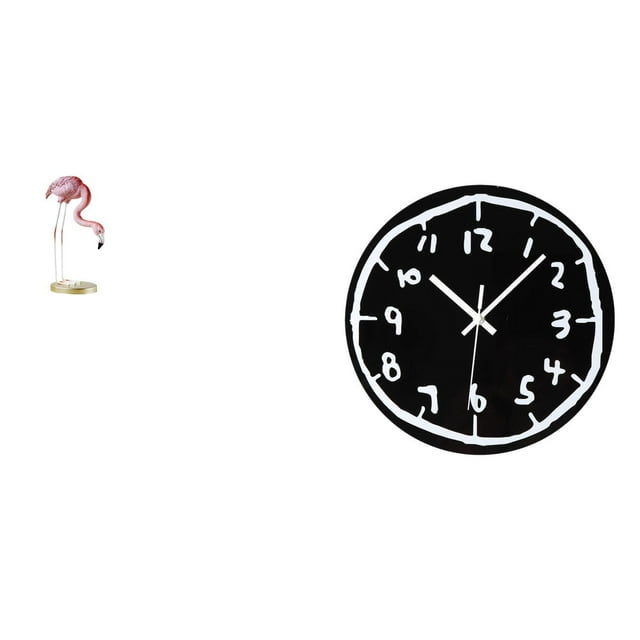 Reloj de pared con escultura de estatua de flamenco de resina, silencioso, sin , moderno, acrílico en relieve, ideal para el hogar, la oficina o