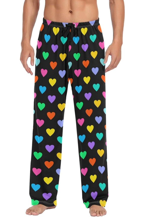 Valentine's Day Pajama Pants for Men, Lounge Pants Lightweight Men Pajama Bottoms with Drawstring Pockets, Christmas New Year Birthday Gifts, Large
