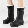 thumbnail image 4 of Willtoo Rain Boots for Women Lined Warm Waterproof Ankle Boots Anti-Slip Mud Shoes Thick Sole Wearable Water Shoes Rubber Outdoor Car Wash Shoes, 4 of 4