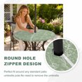 thumbnail image 4 of Round Outdoor Tablecloth with Umbrella Hole and Zipper, Sage Green Botanical Tablecloth with Elastic Waterproof, Vintage Floral Plants Branch Patio Table Covers for 55" - 60" Picnic Pool Tables, 4 of 9