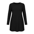 thumbnail image 7 of Busydd Plus Size Sleep Dresses for Women Fashion Oversized Solid Color Long Sleeve Dress Casual Basic Round Neck Mini Fall Dresses L, 7 of 7