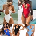 thumbnail image 2 of Top-kevin One Piece Swimsuit for Women Criss Cross Halter Neck Swimwear Cut Out Bathing Suit Thong One Piece Swimsuit, 2 of 9