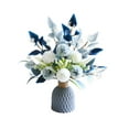 thumbnail image 3 of Artificial Flowers with Vase | Silk Hydrangea Bouquet Arrangement | Realistic Faux Floral Centerpiece | Multicolor Plastic | 1 Piece | 15.75 x 19.69 in | Home Table Wedding Decor, 3 of 7