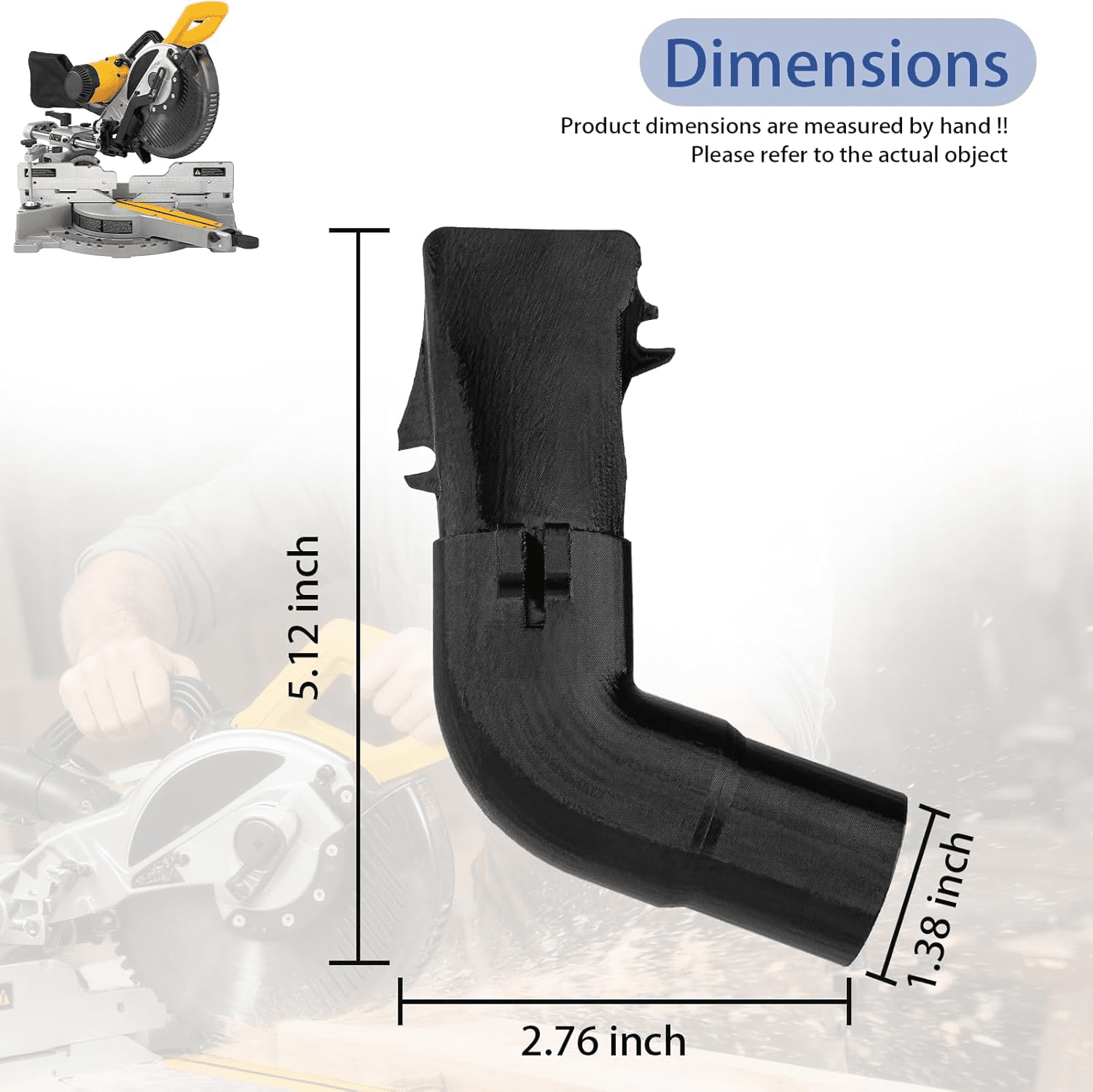 For Dewalt Dust Collector, Miter Saw Dust Collection Fitting For Dewalt DW708, Improves Dust Control with Accurate Fit, Essential Workshop Accessory for Cleaner Work Area