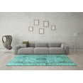 thumbnail image 3 of Ahgly Company Indoor Rectangle Medallion Light Blue Traditional Area Rugs, 2' x 3', 3 of 4