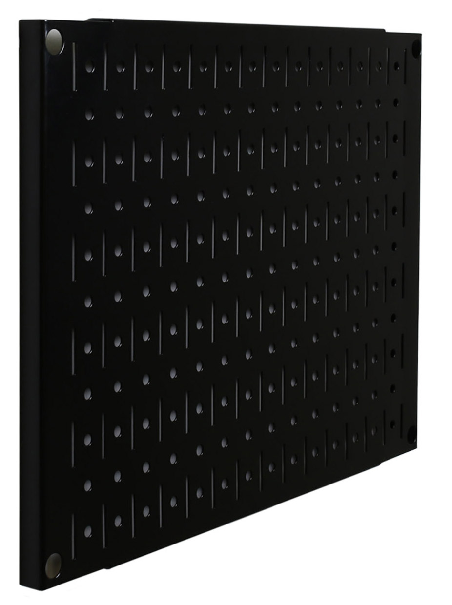 Pegboard Wall Organizer Tiles - Wall Control Modular Black Metal Pegboard Tiling Set - Four 12-Inch Tall x 16-Inch Wide Peg Board Panel Wall Storage Tiles - Easy to Install (Black) - image 2 of 11