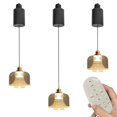 thumbnail image 1 of FSLiving Adjustable Height Track Pendnat Light J-Type Retractable Lift Track Pendnat Light by Remote Control with Stepless Dimming Lamp for Indoor Kitchen Island,Cream - Set of 3, 1 of 7