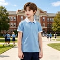 CHEEREAM Polos Shirts For Boys Short Sleeve Button Collared School ...