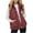 Red, variant on Fleece Vest for Women Sleeveless Jacket Zip Up Stand Collar Long Warm Drawstring Coat With Pockets Outerwear