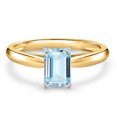 thumbnail image 3 of Gem Stone King 10K Two Tone Gold Sky Blue Aquamarine Engagement Ring for Women | 0.50 Cttw | Emerald Cut 6X4MM | Gemstone March Birthstone | Size 5, 3 of 6