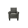 thumbnail image 3 of Linen Fabric Accent Sofa Chair with Soft Seat Cushion, Upholstered Armchair Couch for Reading, Living Room, Comfy Sofa Chair with High Backrest and Black Wood Legs, Easy to Maintain, Charcoal gray, 3 of 8