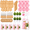 6 Sets-Bamboo Bow Shaped, variant on 38shower Prizes For Game Winners Cheeseder Spreaders Coasters Towel Artificial Potted Plant Gift Bag Bridal Favors (4 Sets Square Shaped)