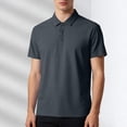 thumbnail image 2 of UVEASISHA Men's Quick Dry Polos Shirts Business Casual Ice Silk Short Sleeve Collared T-Shirt Breathable Comfy Athletic Golf Shirt for Everyday Wear Dark Gray L, 2 of 7