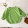 thumbnail image 4 of Autumn Boy Girl Baby O-neck Solid Bottoming Shirt Children Simple Casual Long Sleeves T-shirt Kid Cotton Tops Infant Unique Tees, 4 of 6