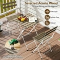 thumbnail image 3 of Spaco 3 Piece Patio Acacia Wood Bistro Set with Slatted Seat and Tabletop, Patio Furniture Set for Patio, Garden, Backyard, Gray, 3 of 11