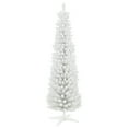 thumbnail image 2 of HOMCOM 6' Snow Flocked Artificial Christmas Tree Slim with Stand, White, 2 of 9