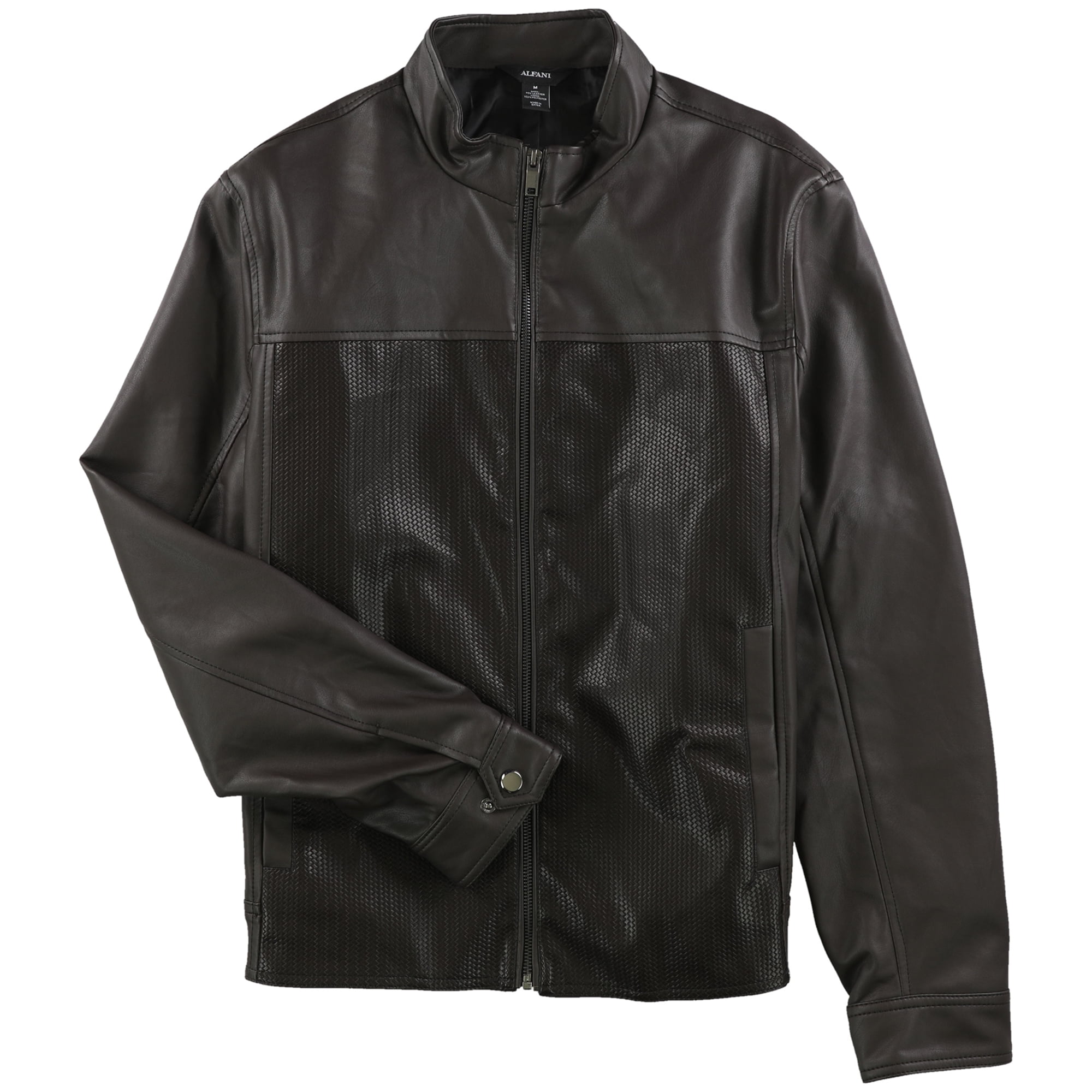 Alfani Mens Faux-Leather Bomber Jacket, Brown, Medium - Walmart.com ...