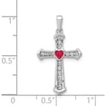 thumbnail image 4 of 14K White Gold Ruby And Diamond Heart Cross Pendant (26 X 15) Made In India pm5272-ru-020-wa, 4 of 5