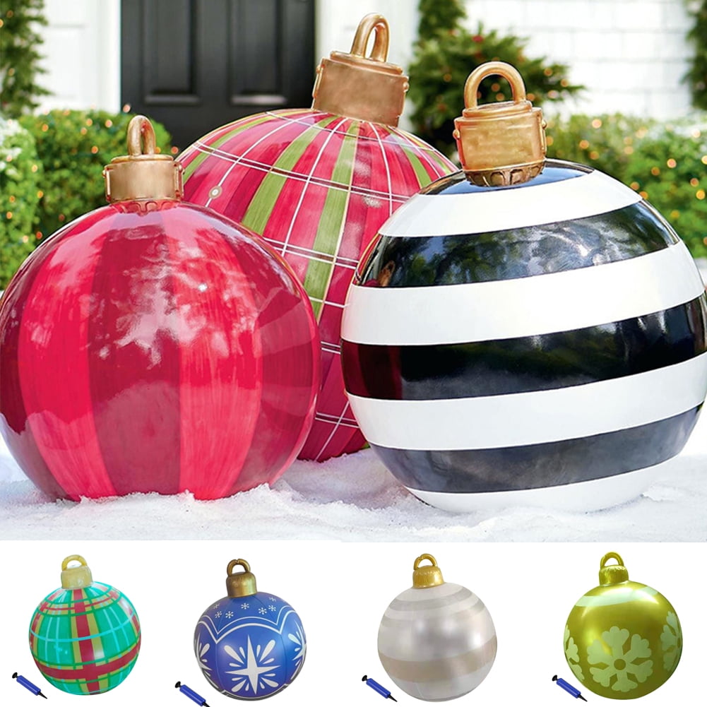 D-GROEE Large Outdoor Christmas Ornament, PVC Inflatable Stripe ...