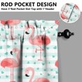 thumbnail image 5 of Kitchen Curtains 36 Inch Short - 3 Panel Set, Flamingo Tropical Bird Print, Rod Pocket Window Curtain, 100% Polyester for Hawaiian Summer Beach Decor, Easy Wash, 5 of 6