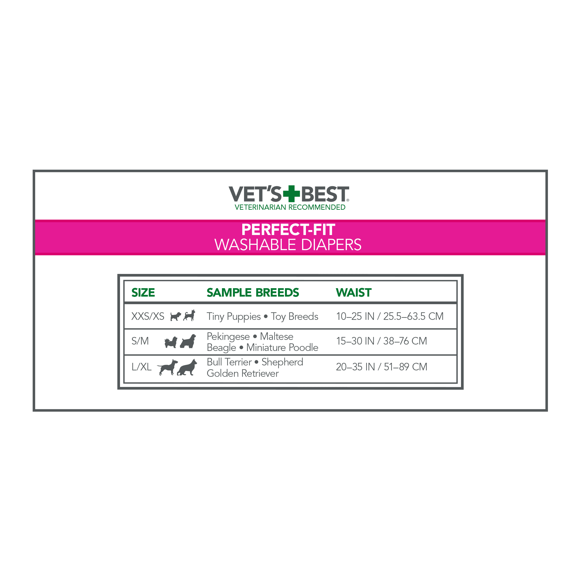 Vet's Best Perfect Fit Washable Female Dog Diaper XXS/ XS, 1 count
