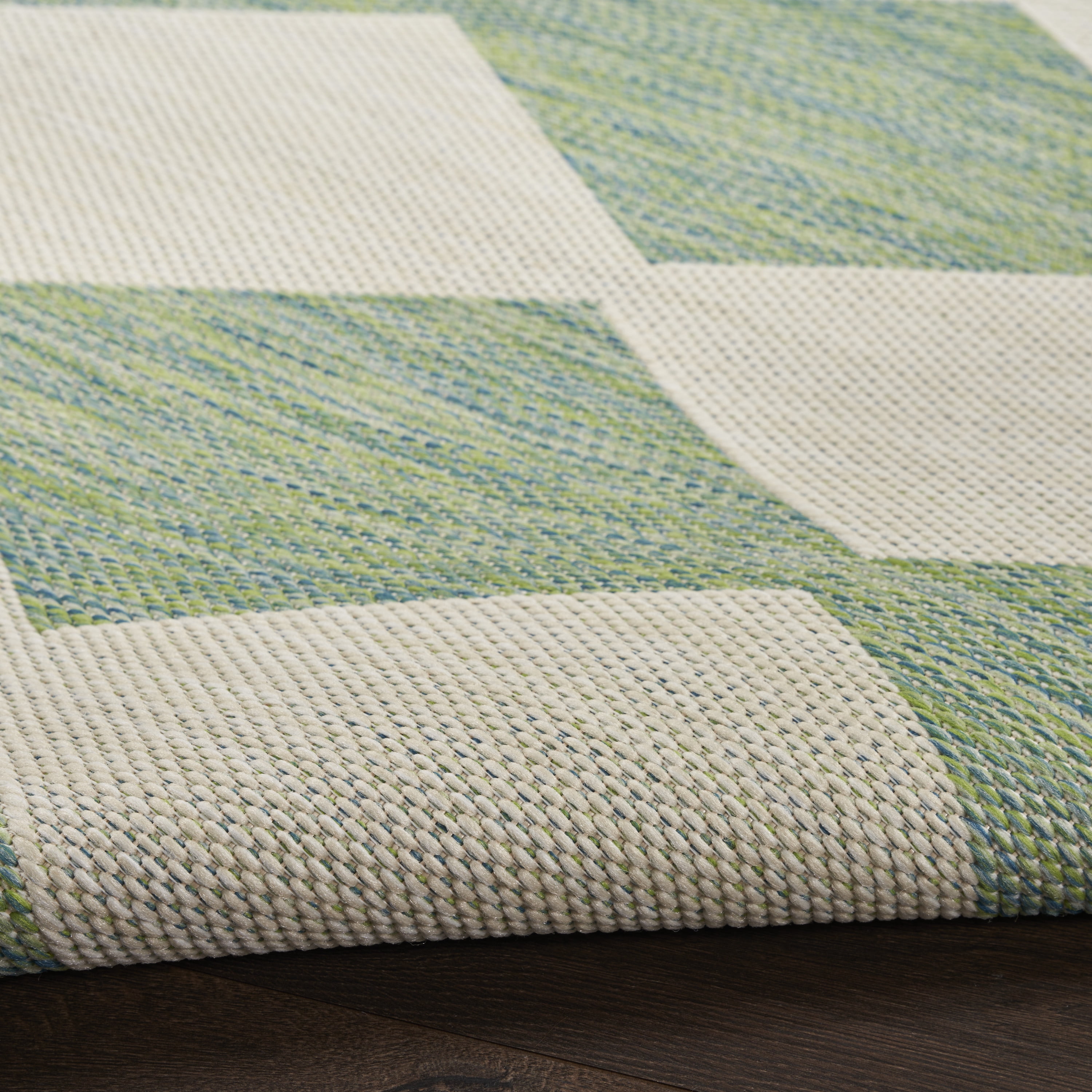 Nourison Positano Indoor/Outdoor Blue Green 5' x 7' Area Rug (5x7)