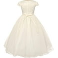 thumbnail image 3 of Big Girls' Cap Sleeve Pearl Sequin Communion Flowers Girls Dresses Ivory 16, 3 of 3