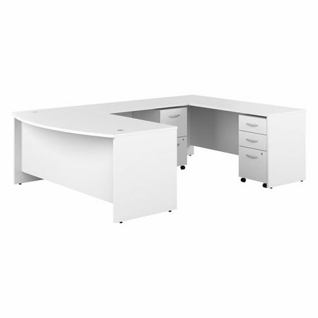 UPC: 0042976196905 | Bush Business Furniture Studio C 72W x 36D U Shaped Desk and Mobile File Cabinets  White