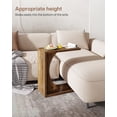 thumbnail image 4 of Tribesigns Set of 2 C-Shaped End Tables, Rustic Brown Sofa Side Tables for Living Room or Bedroom, Compact Snack Tables with Adjustable Feet, MDF Construction, 4 of 5