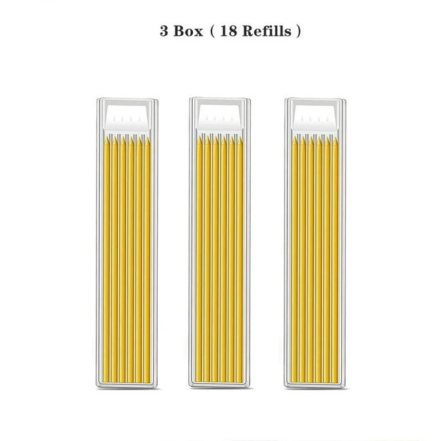 Solid Carpenter Pencil Set With 6 Refill Leads Built-in Sharpener Marking Tool Woodworking Deep Hole Mechanical Pencils