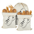 thumbnail image 2 of 3 Pcs Unbleached Linen Bread Bags, 40 X 30 cm, Reusable Linen Bags with Drawstring, for Bread, Fruit and Vegetables, 2 of 7